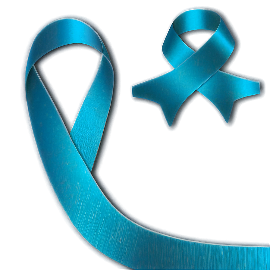 Teal Ribbon For Anxiety Awareness Png Vov PNG Image