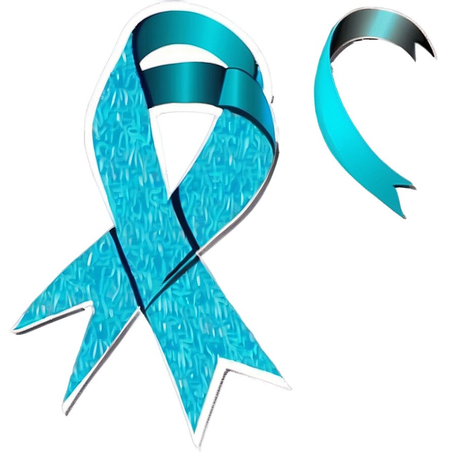 Teal Ribbon For Ovarian Cancer Awareness Png Ljl9 PNG Image