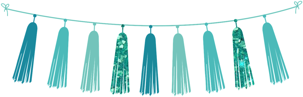 Teal Tassel Garland Decoration PNG Image