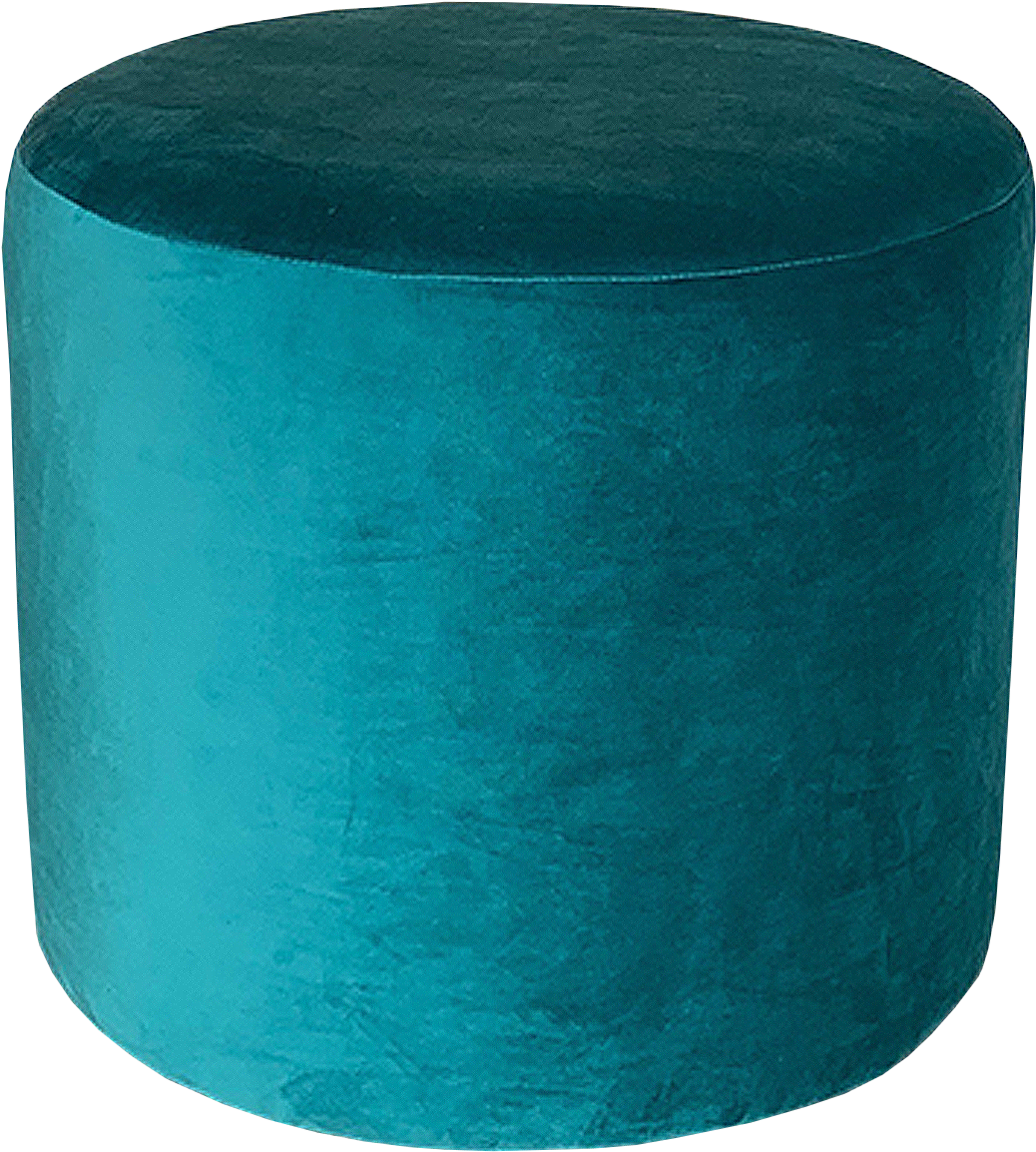 Teal Velvet Ottoman PNG Image