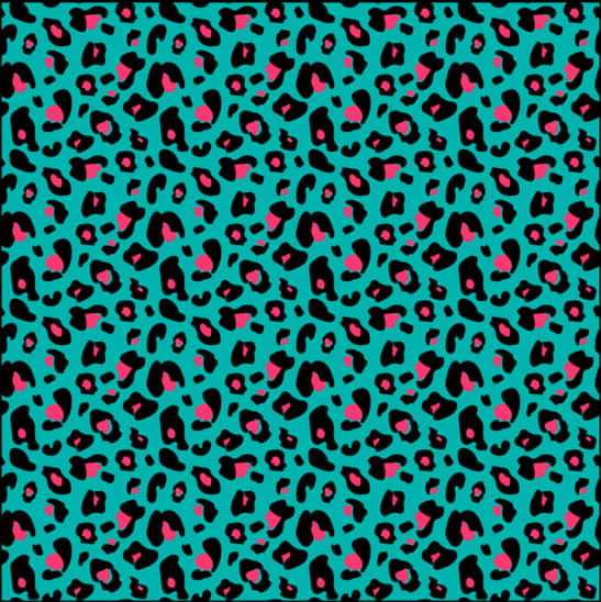 Tealand Pink Cheetah Print Pattern PNG Image