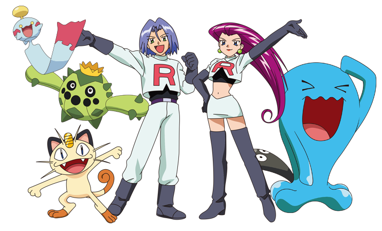 Team Rocketand Pokemon Characters PNG Image