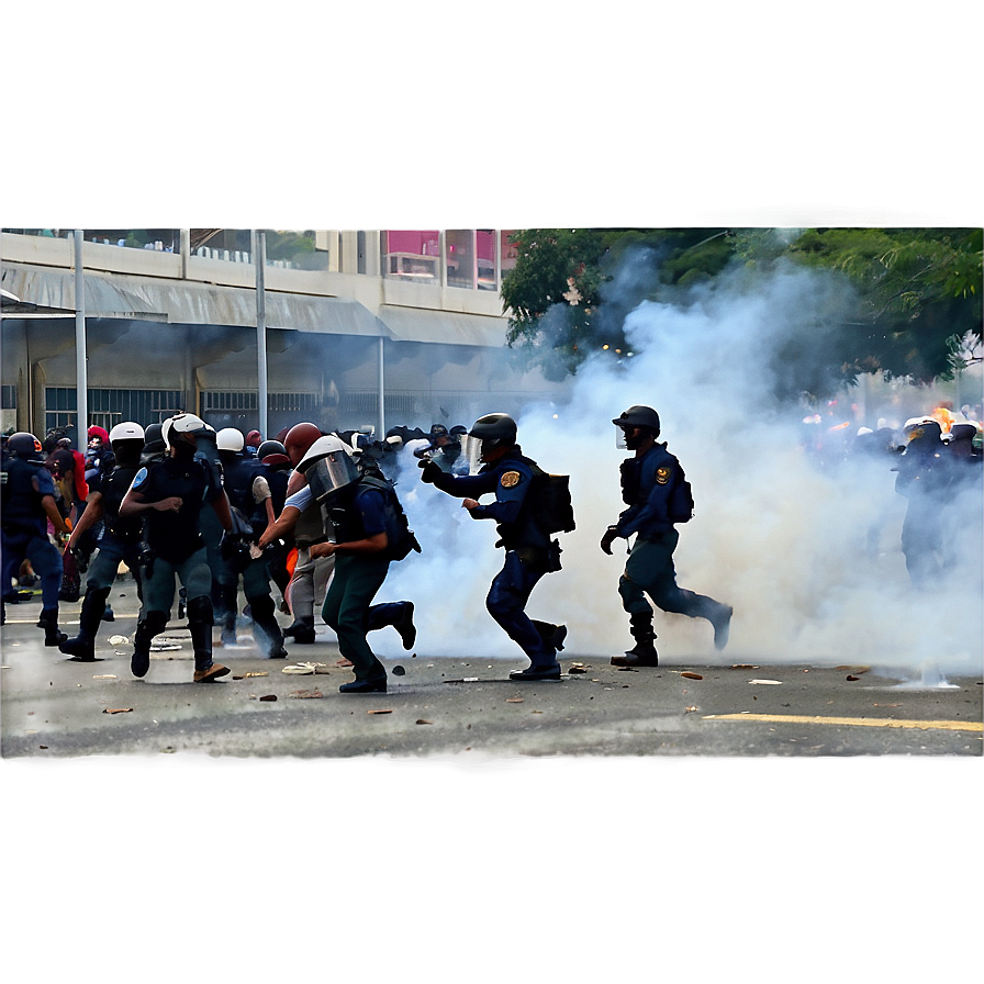 Tear Gas Riot Scene Png 75 PNG Image