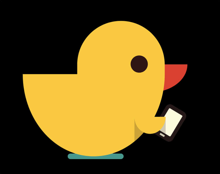 Tech Savvy Duck Illustration PNG Image