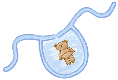 Teddy Bear Bib Design PNG Image