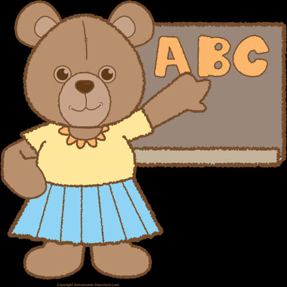 Teddy Bear Teacher A B C Clipart PNG Image