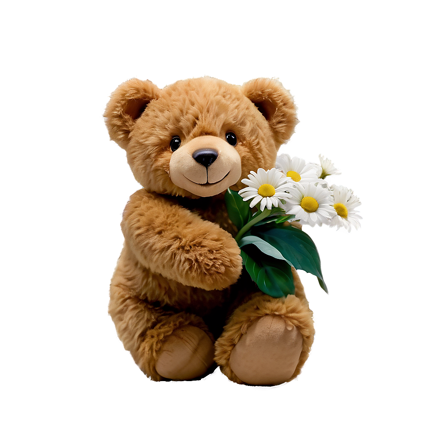 Teddy Bear With Flowers Png Xjr PNG Image