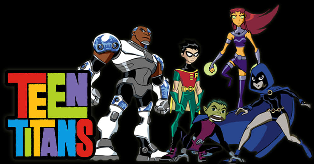 Teen Titans Animated Team PNG Image