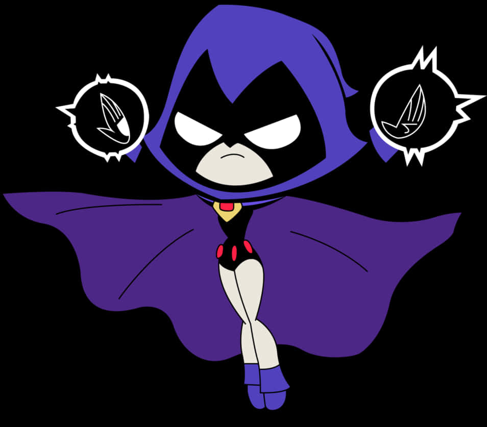 Teen Titans Go Raven Character Pose PNG Image