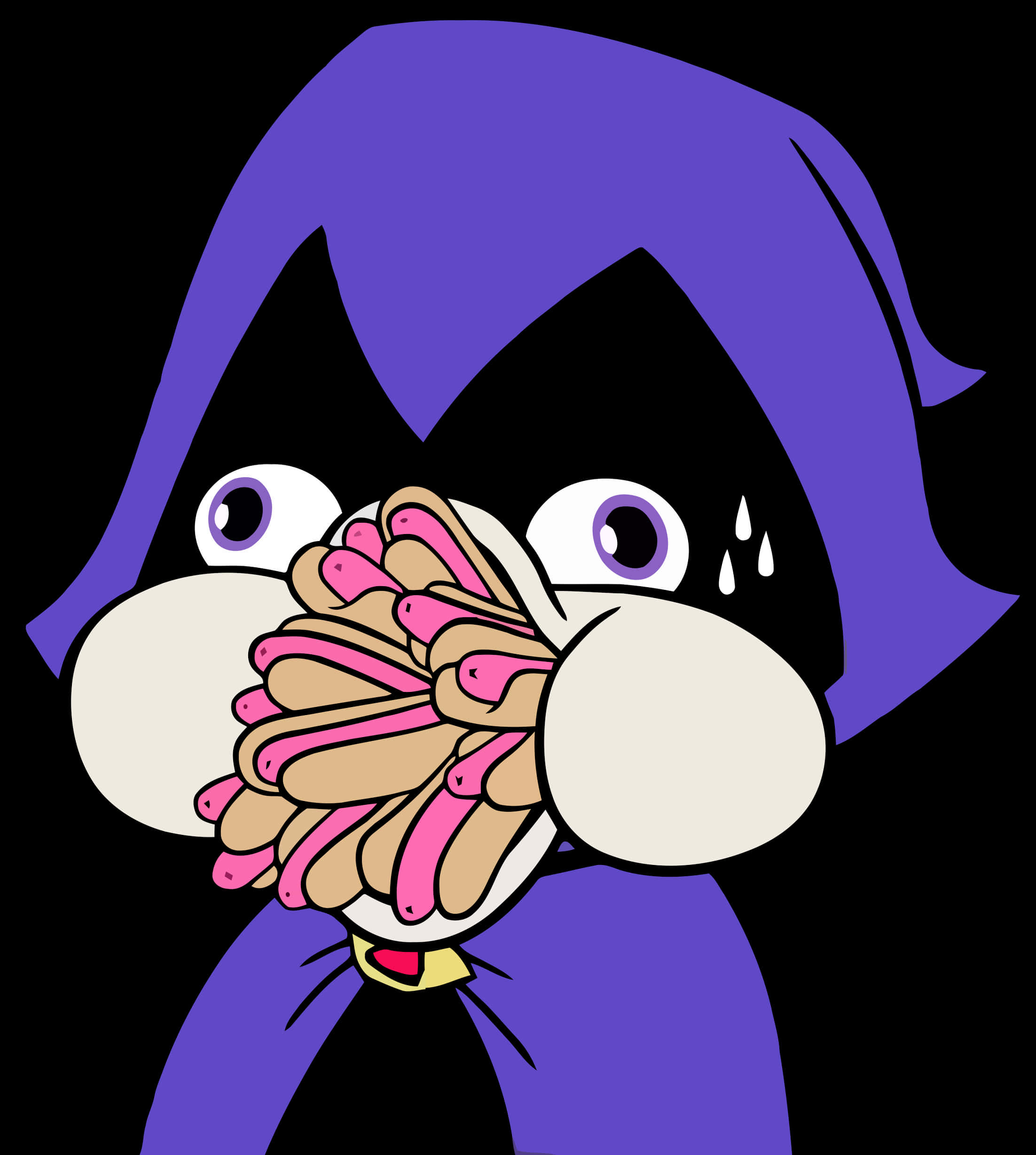 Teen Titans Go Raven Stuffed Mouth PNG Image