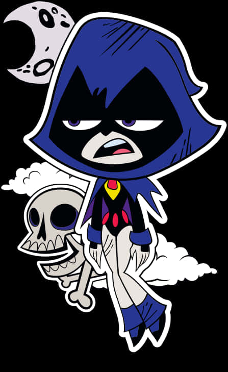 Teen Titans Go Raven With Skull PNG Image