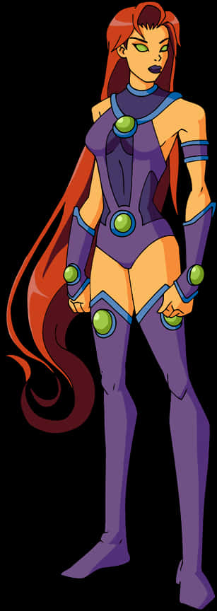 Teen Titans Starfire Character Art PNG Image