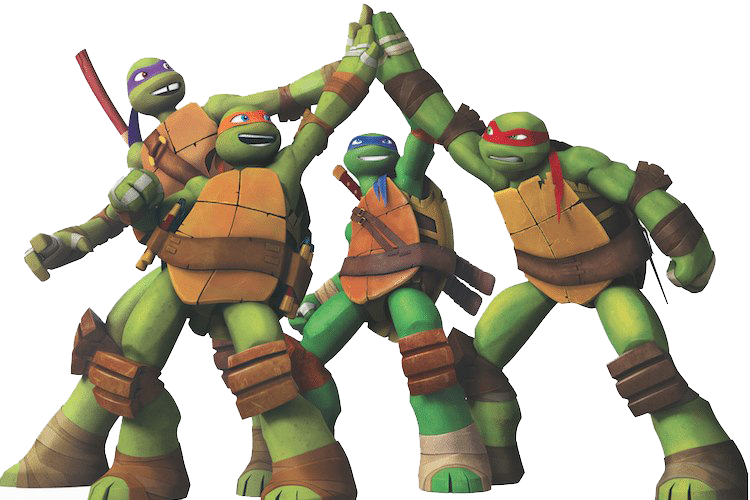 Teenage Mutant Ninja Turtles High Five PNG Image