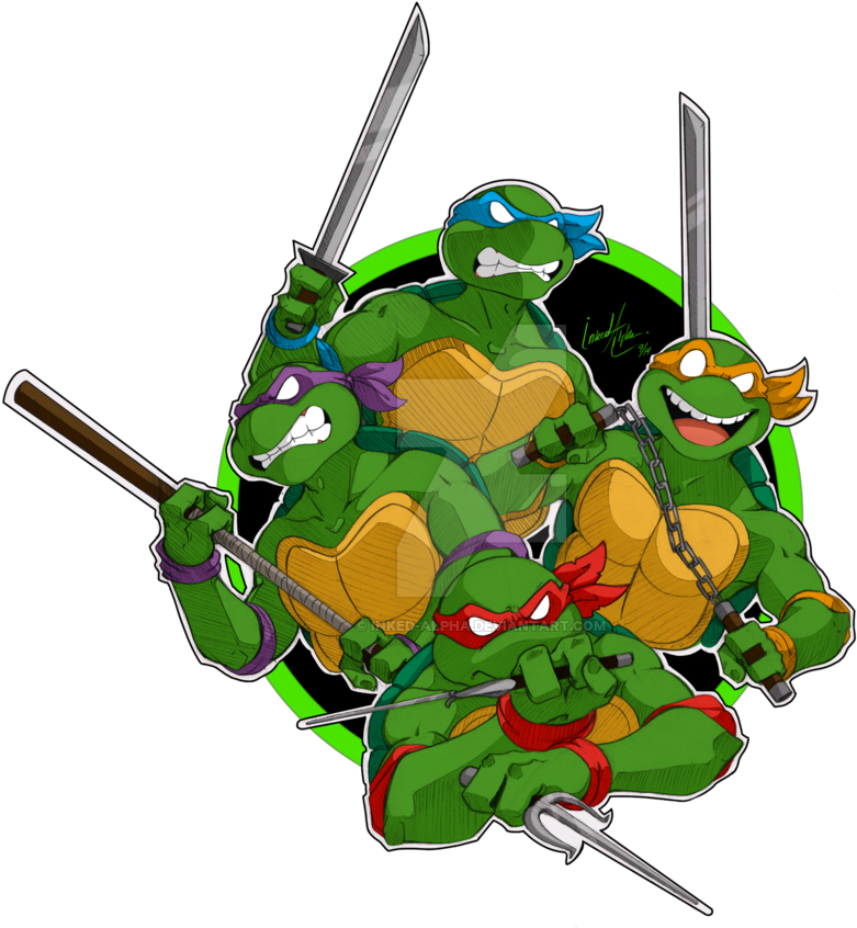 Teenage Mutant Ninja Turtles Ready For Action PNG Image