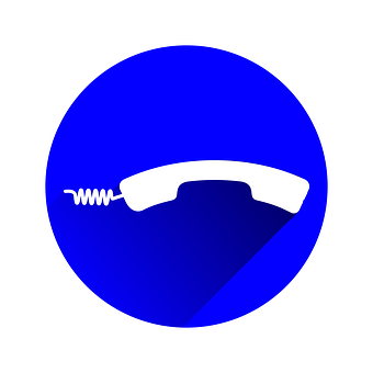 Telephone Icon Blue Circle PNG Image