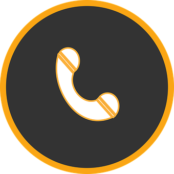 Telephone Icon Goldand Black PNG Image