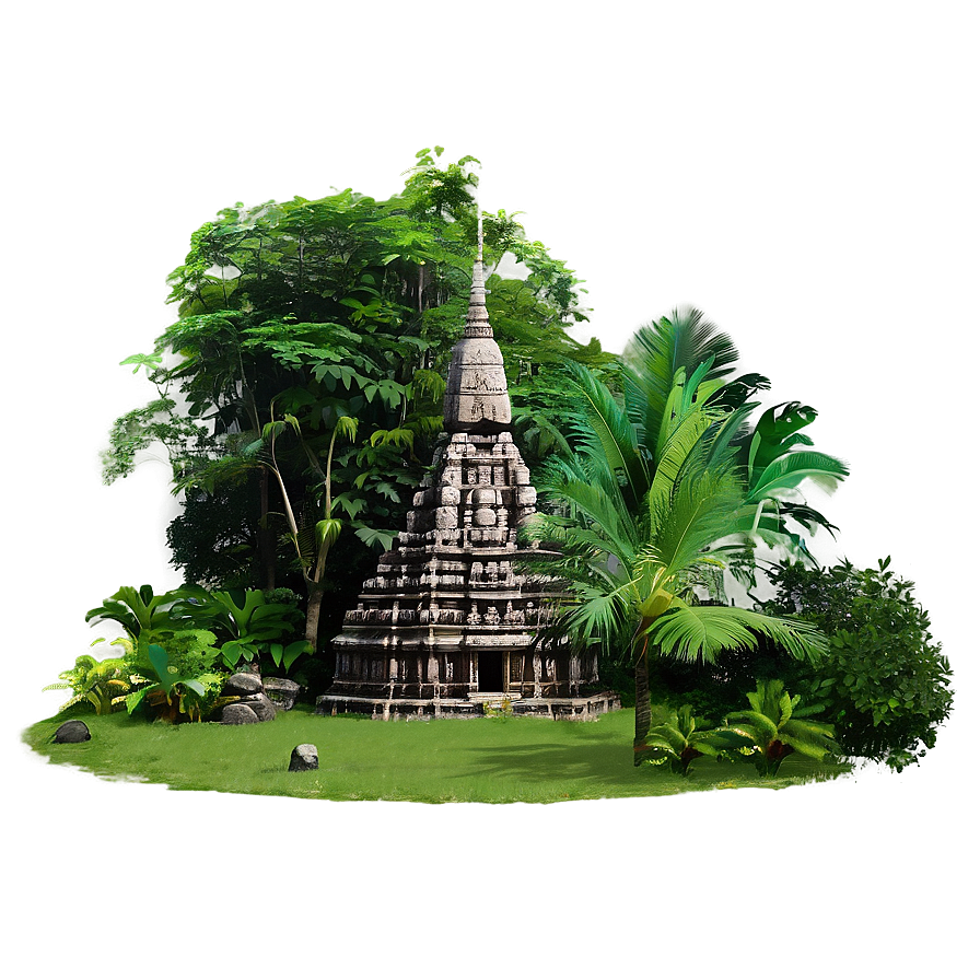 Temple In Lush Rainforest Png Qpk32 PNG Image