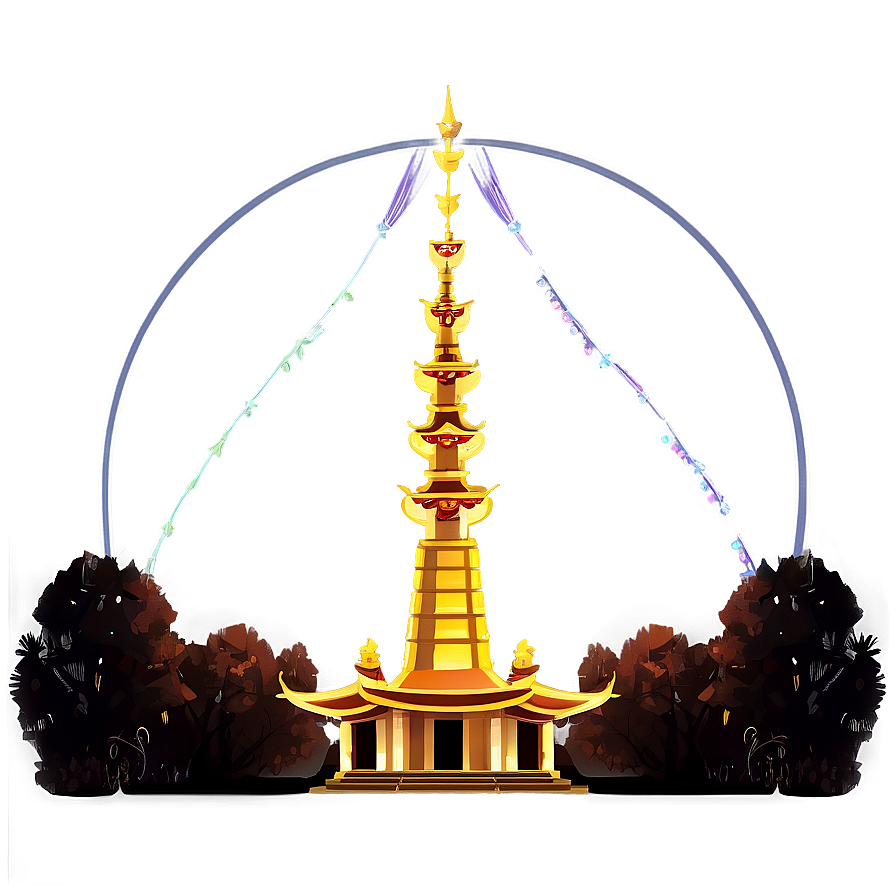 Temple Under Starry Sky Png 84 PNG Image