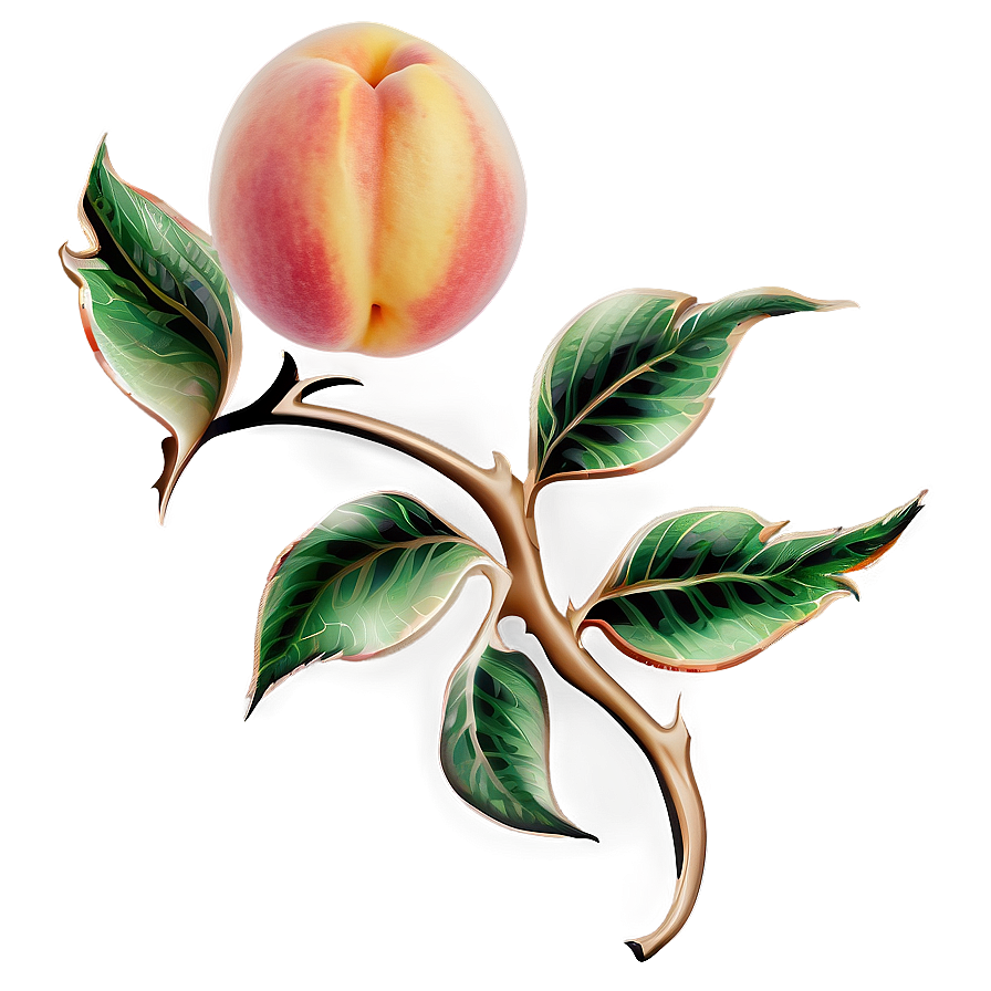 Tender Peach Motif Png Sdw60 PNG Image