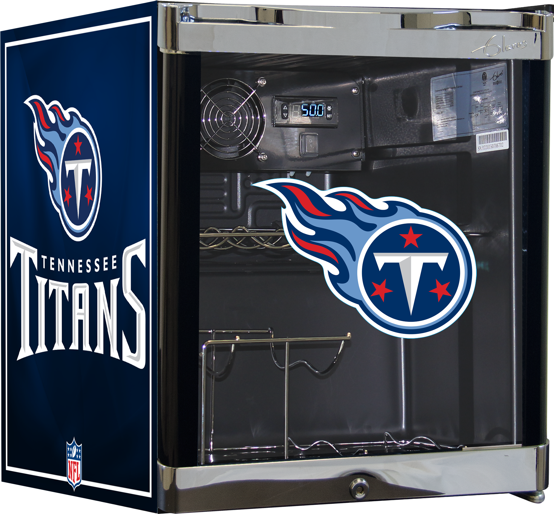 Tennessee Titans Themed Mini Fridge PNG Image