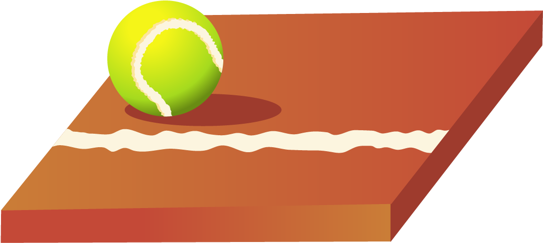 Tennis Ballon Clay Court PNG Image