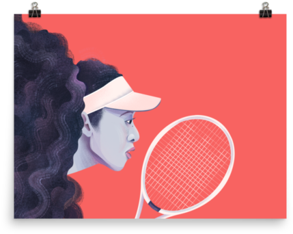 Tennis Player Illustration Osaka PNG Image