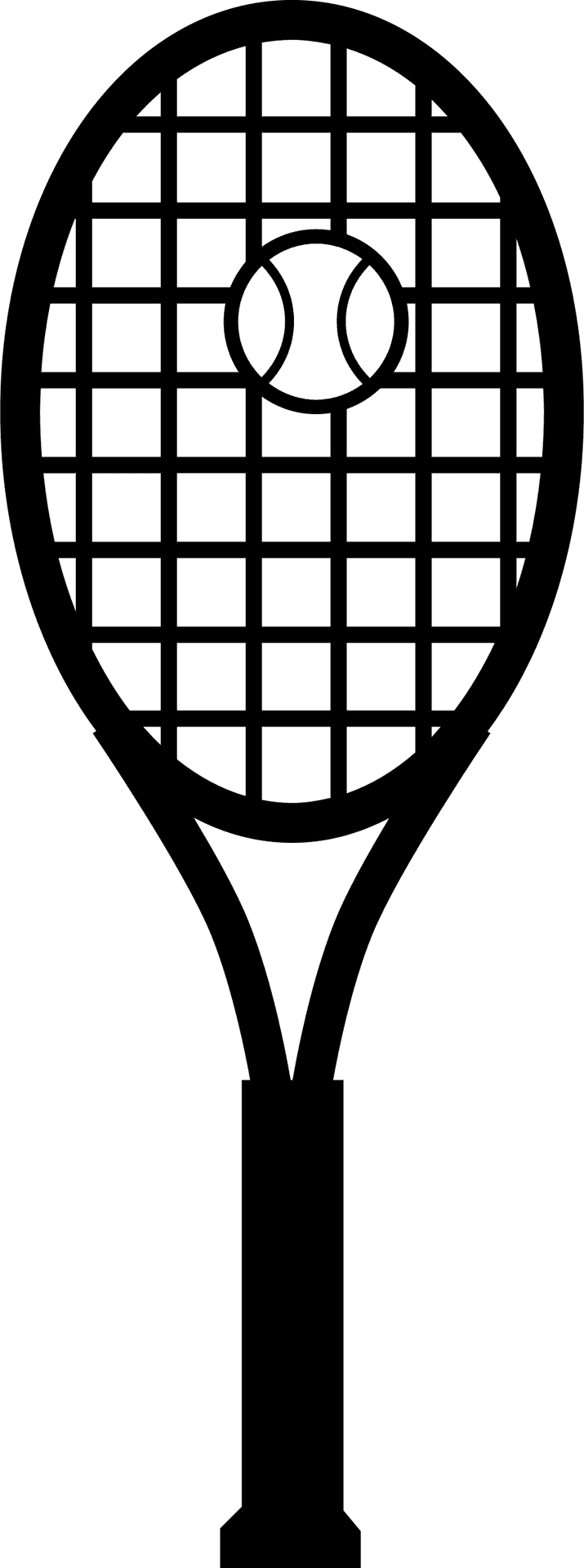 Tennis Racketand Ball Silhouette PNG Image