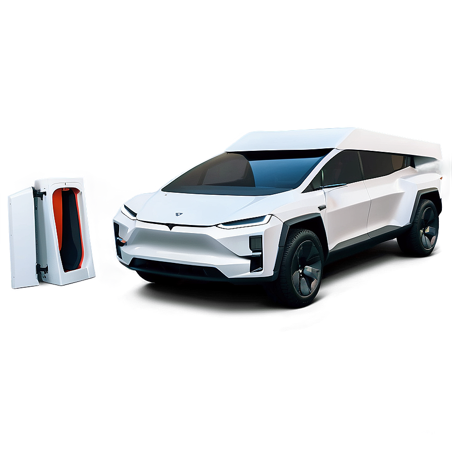 Tesla Cybertruck With Open Doors Png Djk67 PNG Image