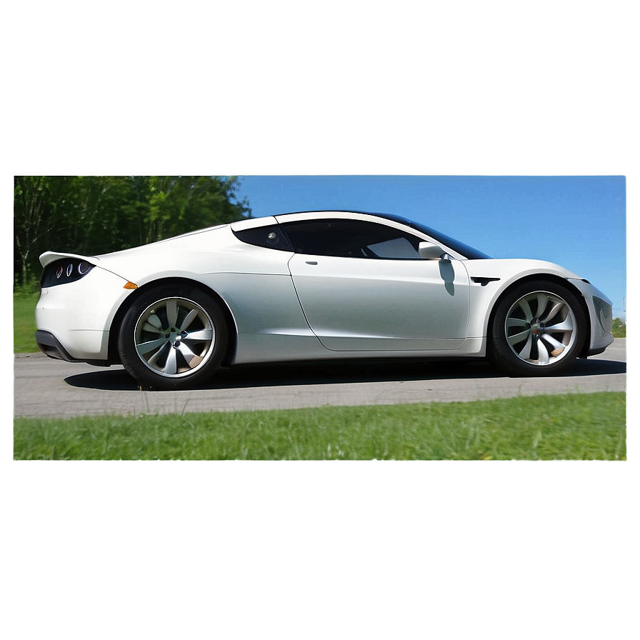 Tesla Roadster In A Scenic Landscape Png Xml PNG Image