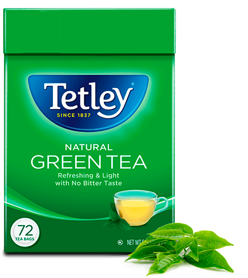 Tetley Natural Green Tea Box PNG Image