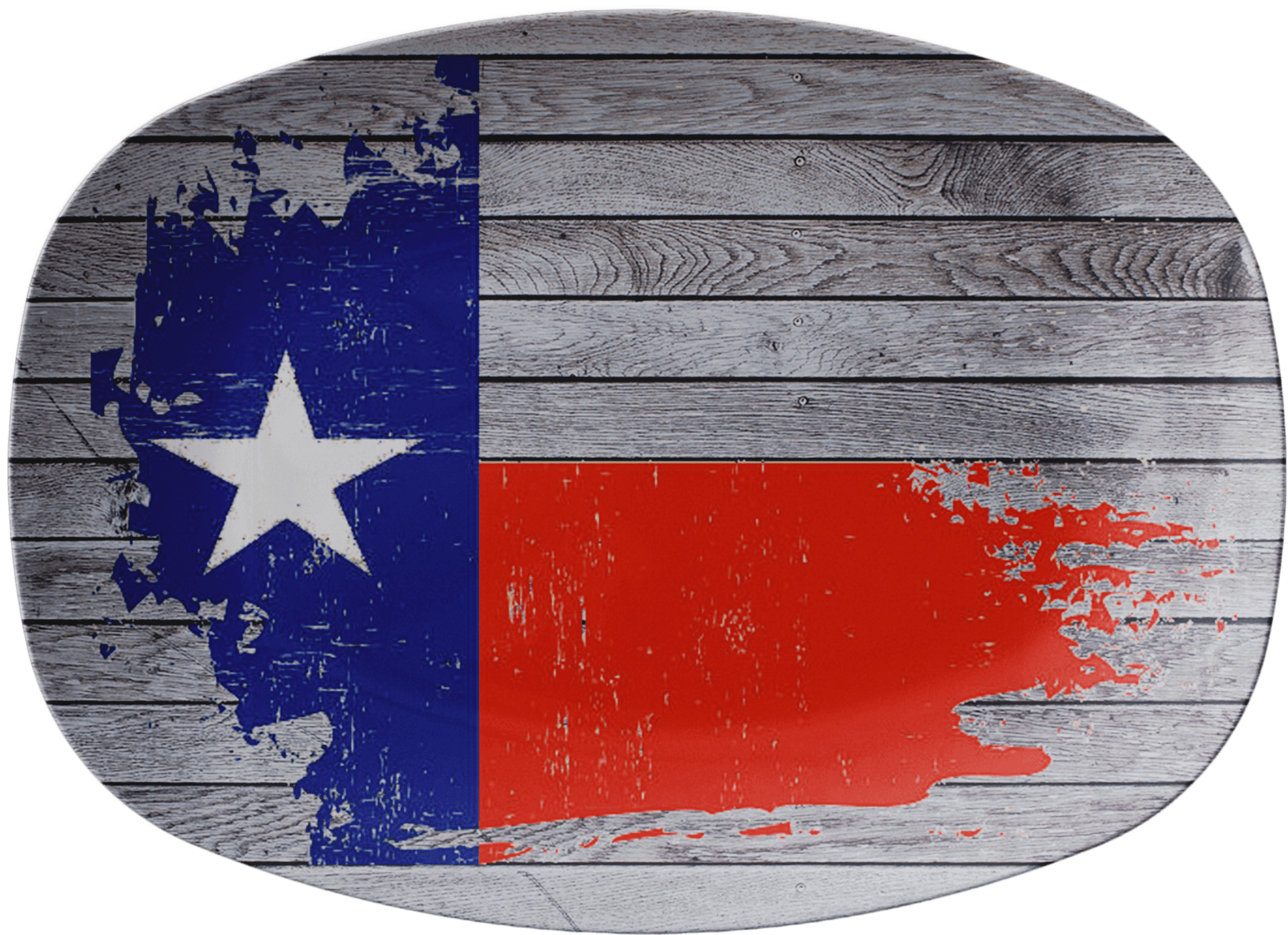 Texas Flag Wooden Texture Round PNG Image