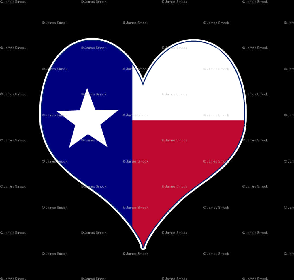 Texas Love Heart Flag PNG Image