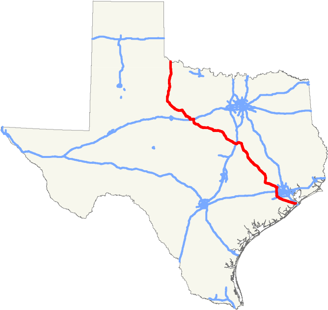 Texas Map Major Rivers Highways PNG Image