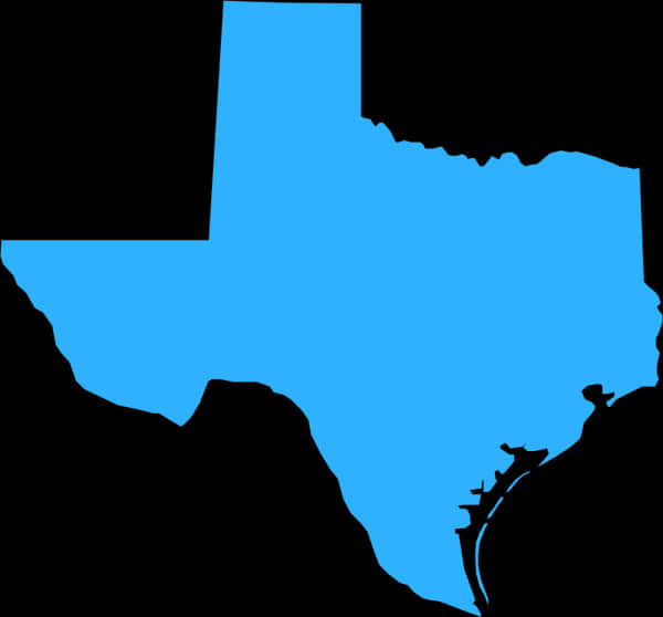 Texas State Silhouette Blue Background PNG Image