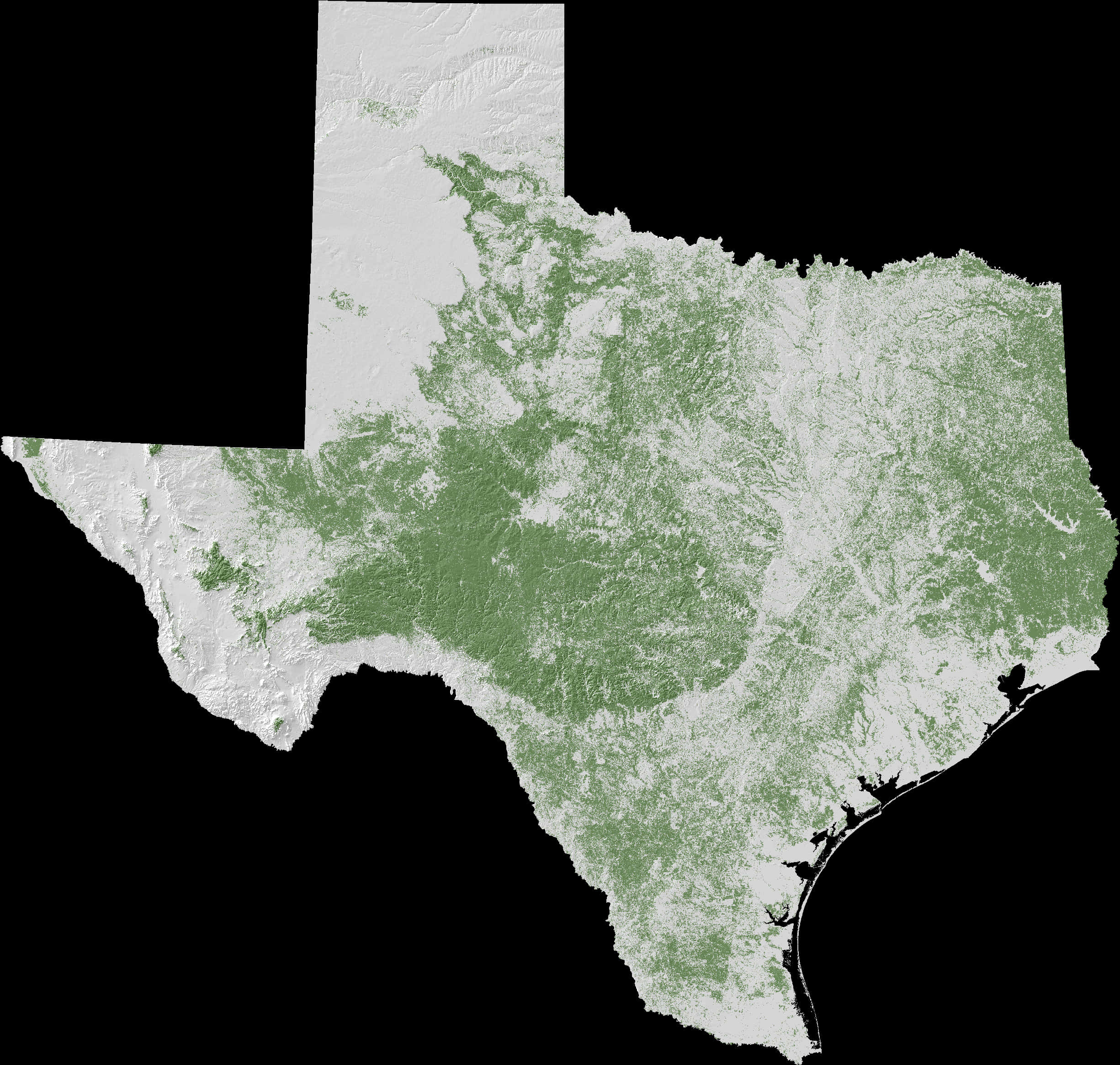 Texas Vegetation Map PNG Image