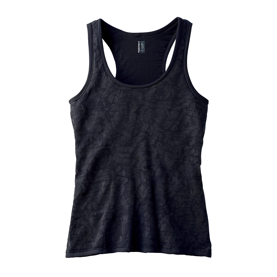 Textured Black Tank Top Png Wsw PNG Image