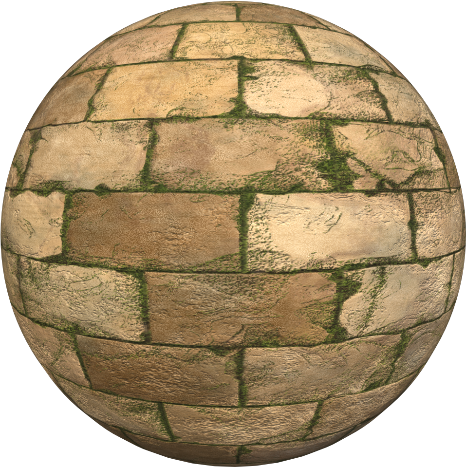 Textured Cobblestone Sphere3 D Render PNG Image