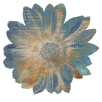 Textured Floral Artworkwith Written Overlay PNG Image