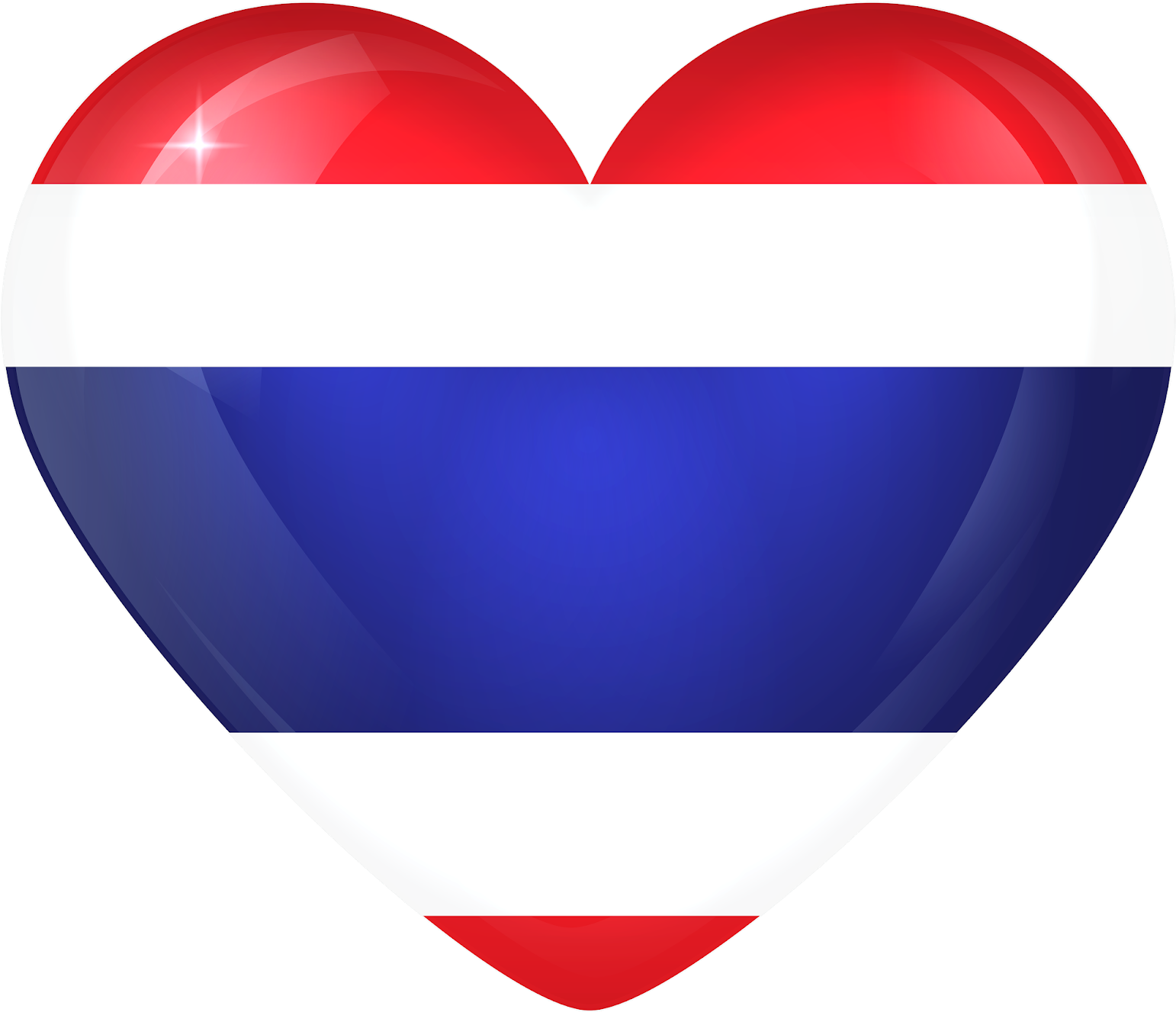 Thai Flag Heart Shaped Graphic PNG Image