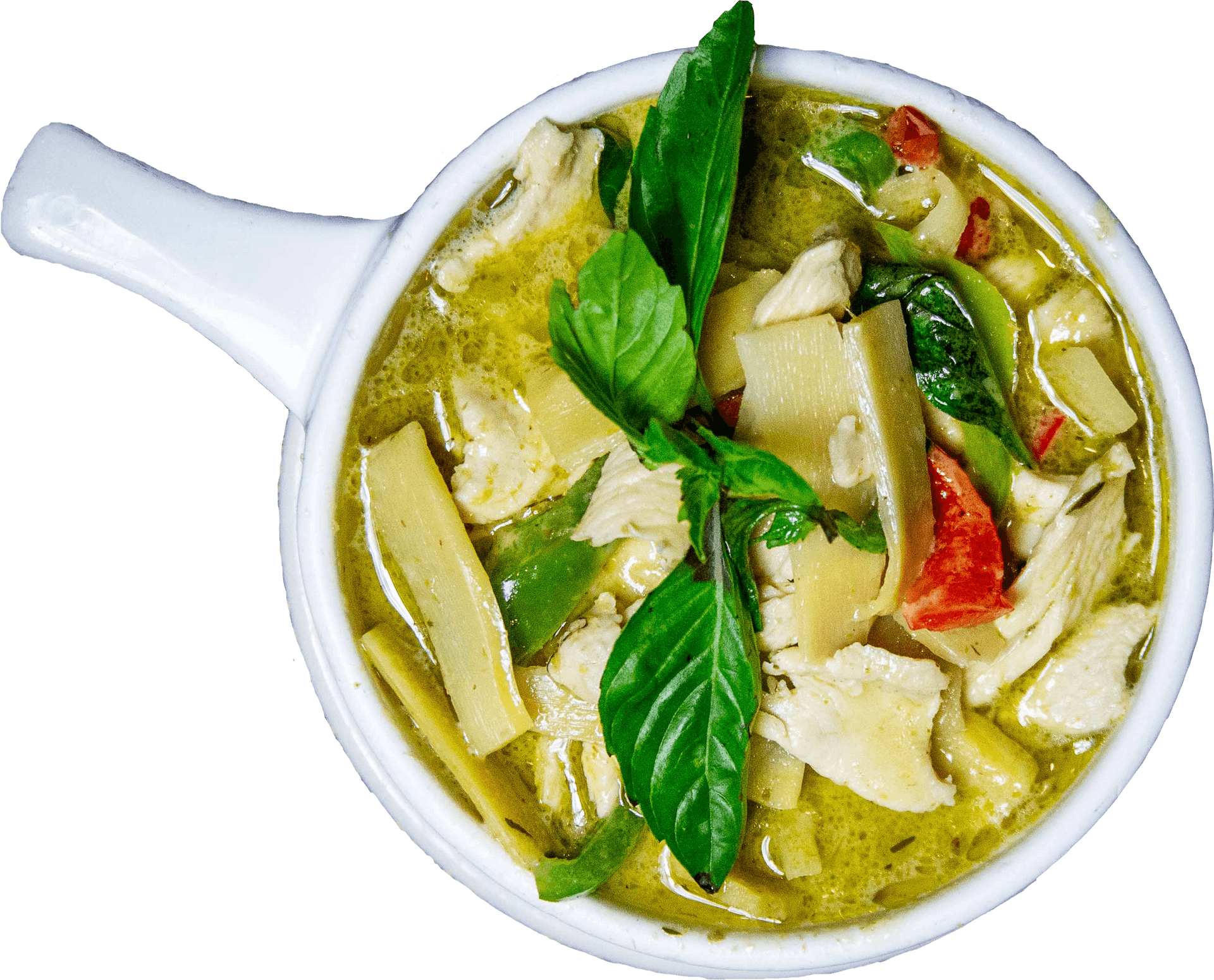 Thai Green Curry Chicken Basil PNG Image