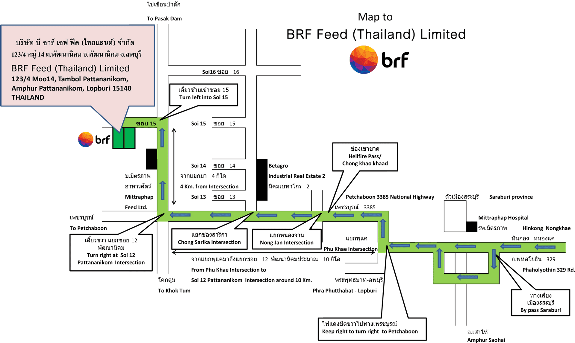 Thailand B R F Feed Location Map PNG Image