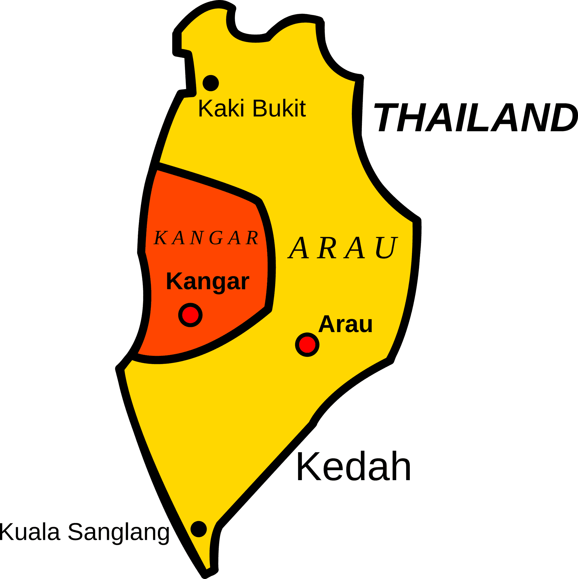 Thailand Map Kangar Arau Kedah PNG Image