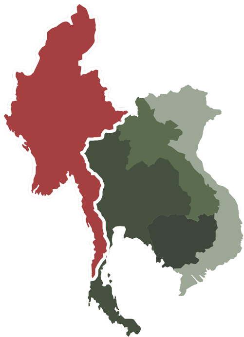 Thailand Map Regions Color Coded PNG Image