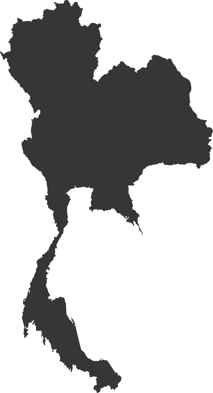 Thailand Map Silhouette PNG Image