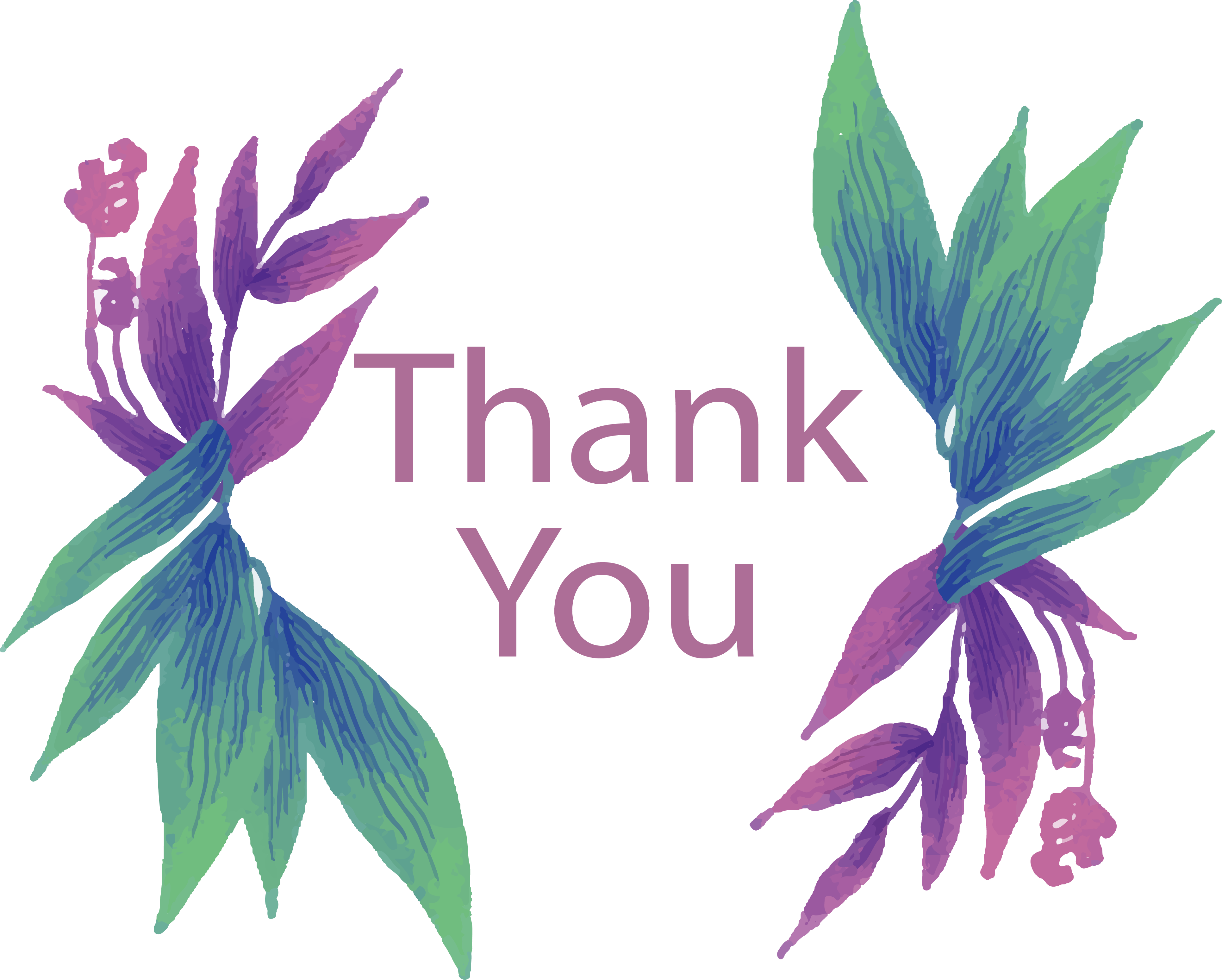 Thank You Cardwith Leaf Border PNG Image