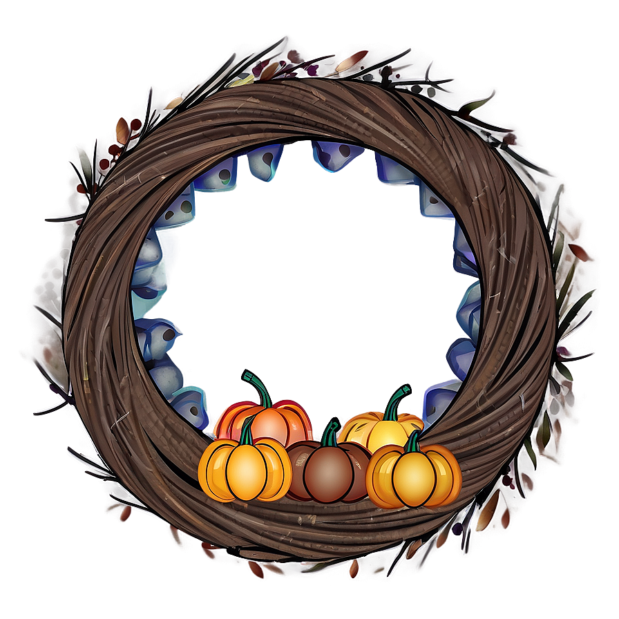 Thanksgiving Autumn Wreath Png 05212024 PNG Image