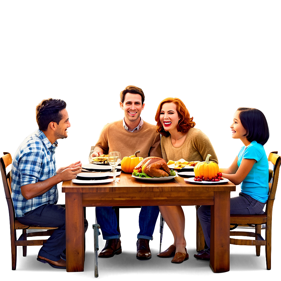 Thanksgiving Family Dinner Png 05212024 PNG Image