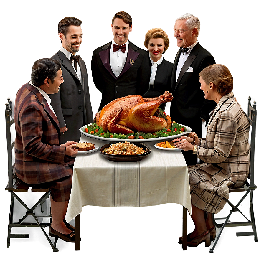 Thanksgiving Family Dinner Png 05212024 PNG Image