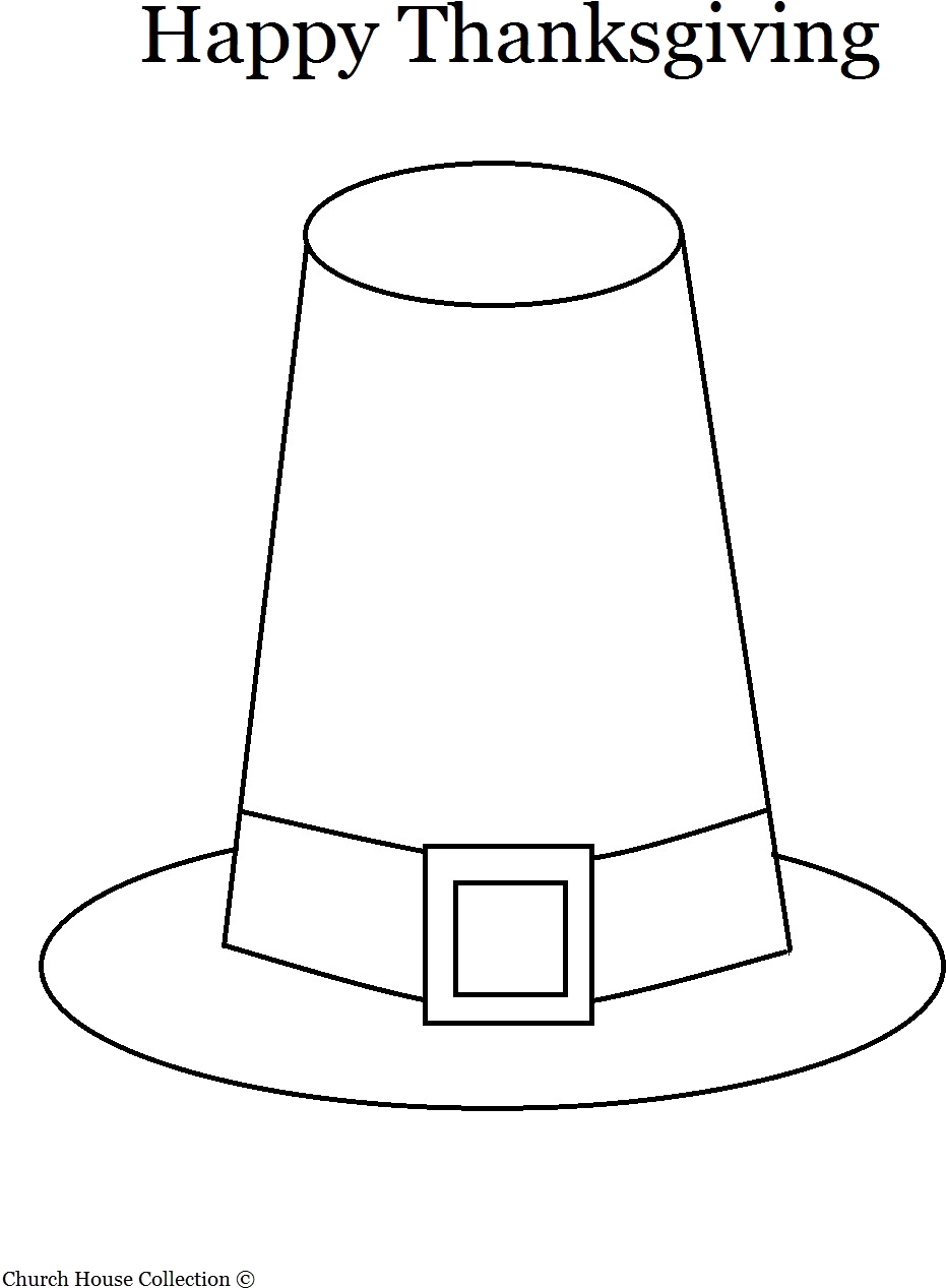 Thanksgiving Pilgrim Hat Coloring Page PNG Image