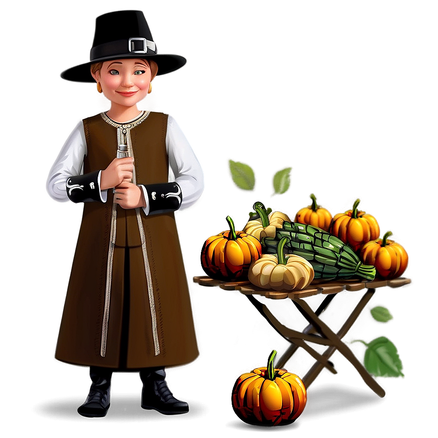 Thanksgiving Pilgrim Png Waj76 PNG Image